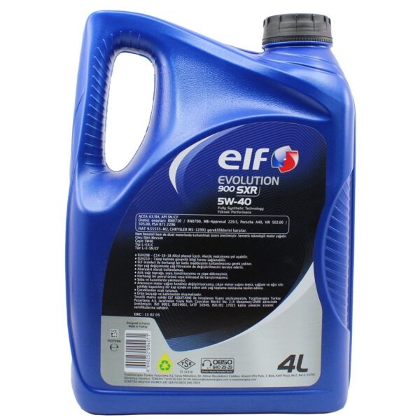 Elf Evolution 900 SXR 5W-40 4 Lt Sentetik Motor Yağı