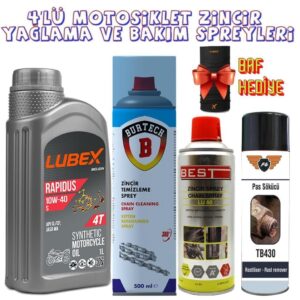 4 Lü Zincir Bakım Seti ve Motosiklet Motor Yağı