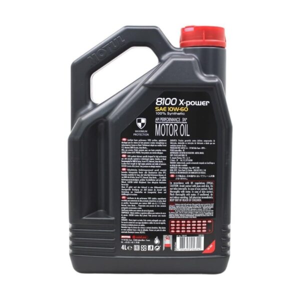 Motul 8100 X-Power 10W60 4 Lt Tam Sentetik Motor Yağı